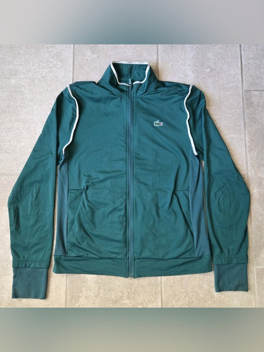 Lacoste Sport Green Paris Pique Zip Track Jacket FR 5 US L RN87651 CA16998